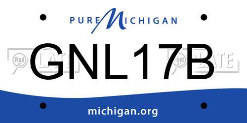 GNL17B Michigan License Plate