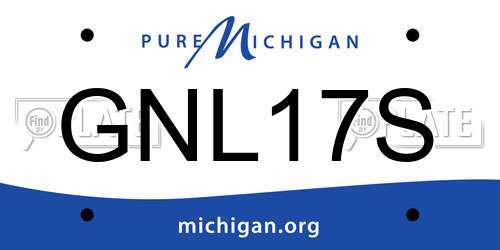 GNL17S Michigan License Plate