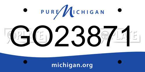 GO23871 Michigan License Plate