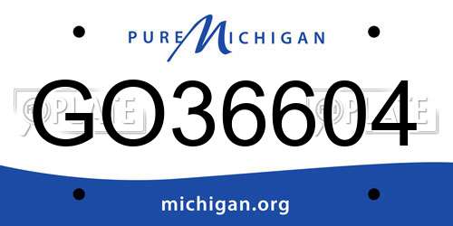 GO36604 Michigan License Plate