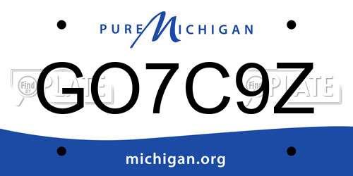 GO7C9Z Michigan License Plate