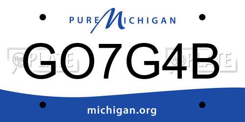 GO7G4B Michigan License Plate
