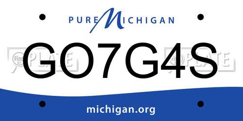 GO7G4S Michigan License Plate