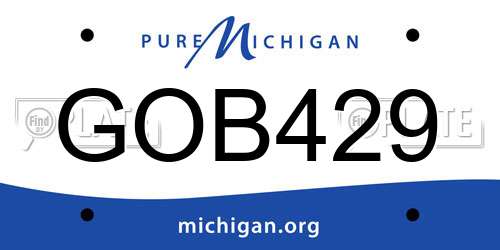 GOB429 Michigan License Plate