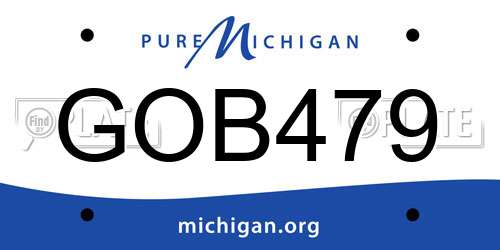 GOB479 Michigan License Plate