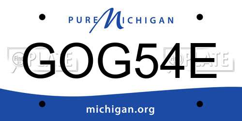 GOG54E Michigan License Plate