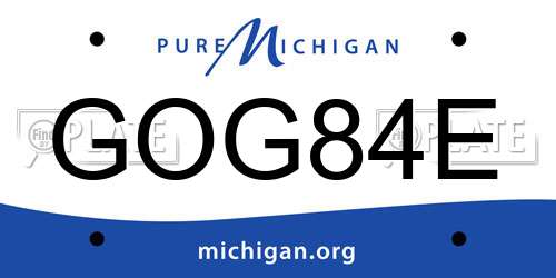 GOG84E Michigan License Plate