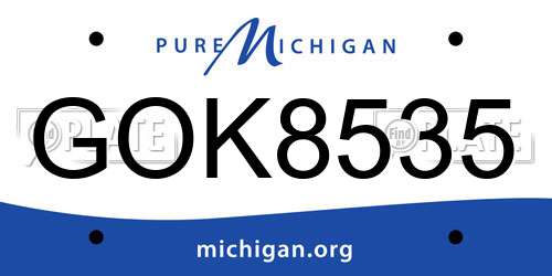 GOK8535 Michigan License Plate