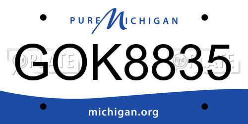 GOK8835 Michigan License Plate
