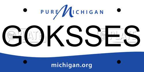 GOKSSES Michigan License Plate
