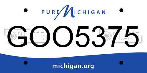 GOO5375 Michigan License Plate