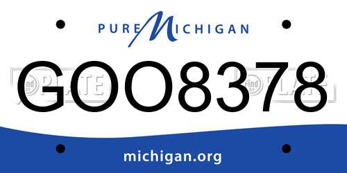 GOO8378 Michigan License Plate