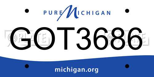 GOT3686 Michigan License Plate