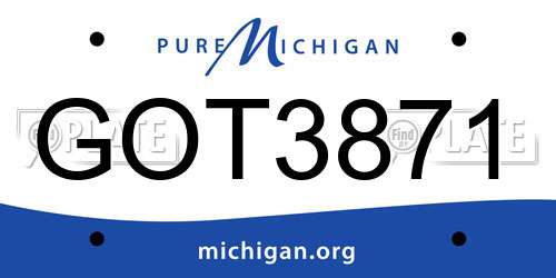 GOT3871 Michigan License Plate