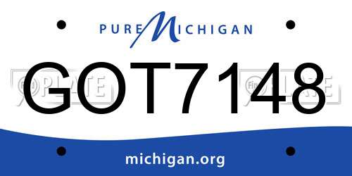 GOT7148 Michigan License Plate