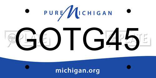 GOTG45 Michigan License Plate