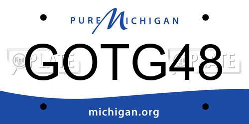 GOTG48 Michigan License Plate