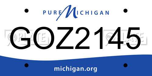 GOZ2145 Michigan License Plate