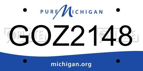 GOZ2148 Michigan License Plate