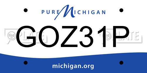 GOZ31P Michigan License Plate