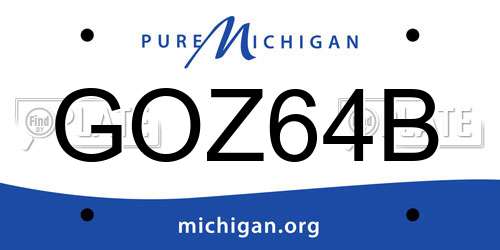 GOZ64B Michigan License Plate