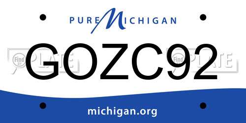 GOZC92 Michigan License Plate