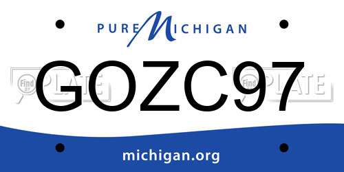 GOZC97 Michigan License Plate