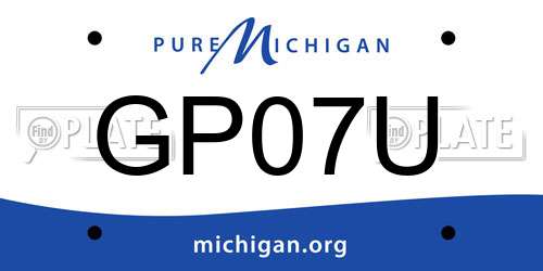 GP07U Michigan License Plate