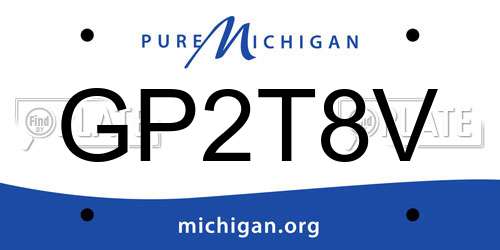 GP2T8V Michigan License Plate
