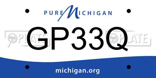 GP33Q Michigan License Plate