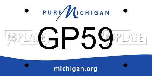 GP59 Michigan License Plate