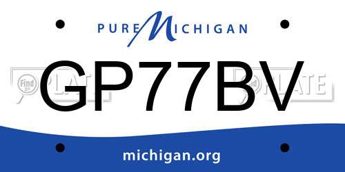 GP77BV Michigan License Plate