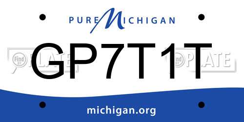 GP7T1T Michigan License Plate
