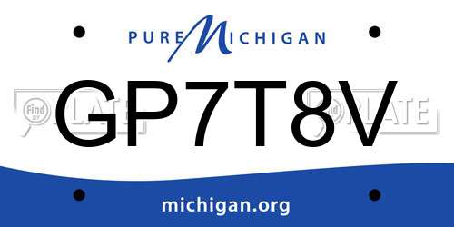 GP7T8V Michigan License Plate