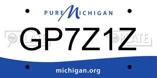 GP7Z1Z Michigan License Plate