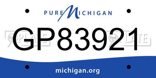 GP83921 Michigan License Plate
