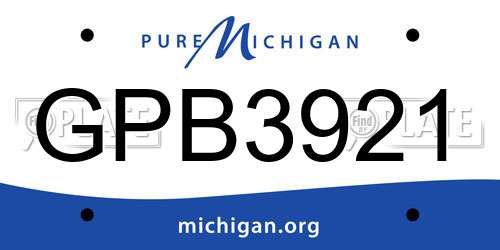 GPB3921 Michigan License Plate