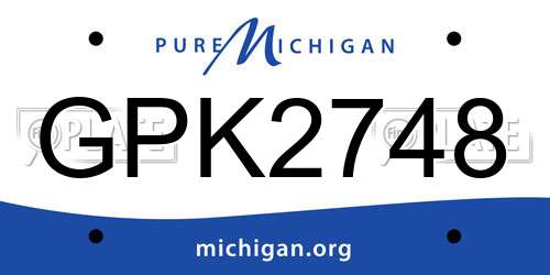 GPK2748 Michigan License Plate