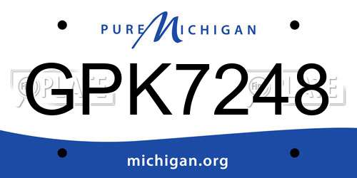 GPK7248 Michigan License Plate