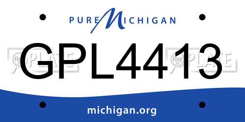 GPL4413 Michigan License Plate