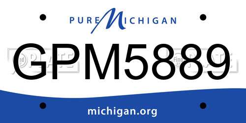 GPM5889 Michigan License Plate