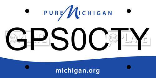GPS0CTY Michigan License Plate