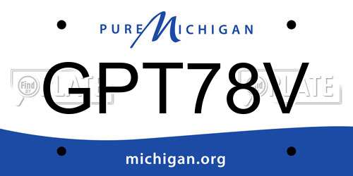 GPT78V Michigan License Plate
