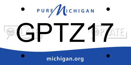 GPTZ17 Michigan License Plate