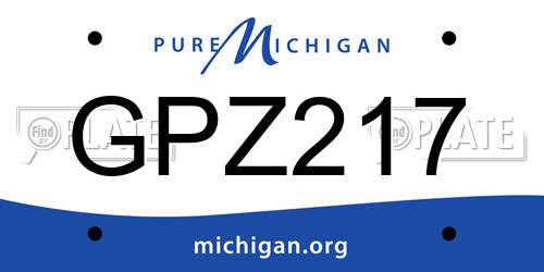 GPZ217 Michigan License Plate