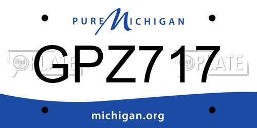 GPZ717 Michigan License Plate