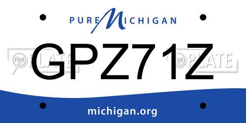 GPZ71Z Michigan License Plate