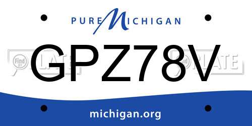GPZ78V Michigan License Plate