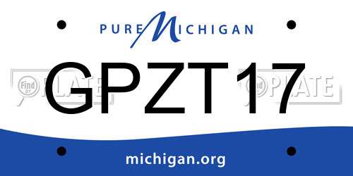 GPZT17 Michigan License Plate