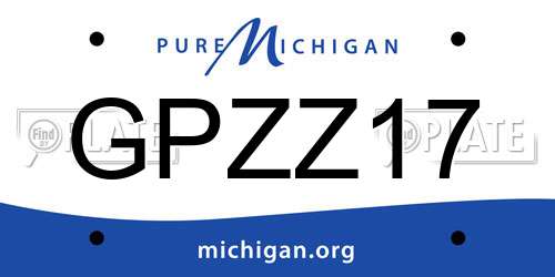 GPZZ17 Michigan License Plate
